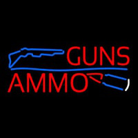 Guns Blue Line Ammo Leuchtreklame