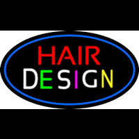 Hair Design With Blue Border Leuchtreklame