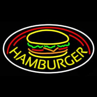 Hamburgers With Logo Oval Leuchtreklame