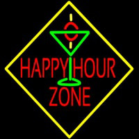 Happy Hour Zone With Martini Glass Leuchtreklame