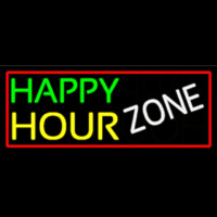 Happy Hour Zone With Red Border Leuchtreklame