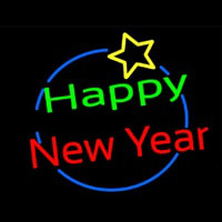 Happy New Year Logo Leuchtreklame