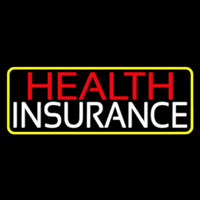 Health Insurance With Yellow Border Leuchtreklame