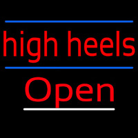 High Heels Open With Blue Line Leuchtreklame
