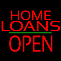 Home Loans Block Open Green Line Leuchtreklame