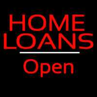 Home Loans Open White Line Leuchtreklame