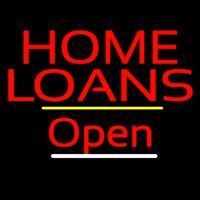 Home Loans Open Yellow Line Leuchtreklame