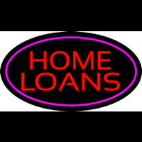 Home Loans Oval Pink Leuchtreklame