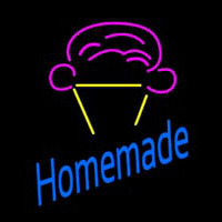 Homemade With Ice Cream Cone Logo Leuchtreklame