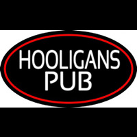 Hooligans Pub Oval With Red Border Leuchtreklame