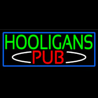 Hooligans Pub With Blue Border Leuchtreklame