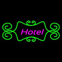 Hotel With Green Art Border Leuchtreklame