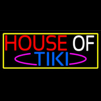 House Of Tiki With Yellow Border Leuchtreklame