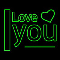 I Love You Green Leuchtreklame