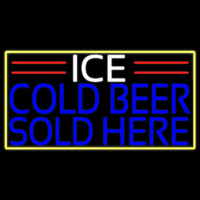 Ice Cold Beer Sold Here With Yellow Border Real Neon Glass Tube Leuchtreklame