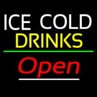Ice Cold Drinks Open Leuchtreklame