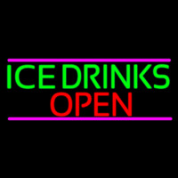 Ice Cold Drinks Open Leuchtreklame