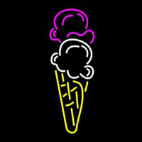 Ice Cream Cone Double Scoop Logo Leuchtreklame
