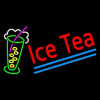 Ice Tea Blue Line Logo Leuchtreklame