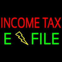 Income Ta  E File Leuchtreklame