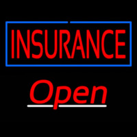 Insurance Blue Border Open Leuchtreklame