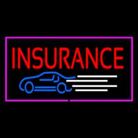 Insurance Car Logo Pink Border Leuchtreklame