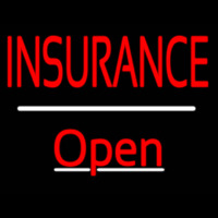 Insurance Open White Line Leuchtreklame