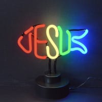 Jesus Fish Desktop Leuchtreklame