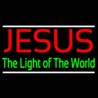 Jesus The Light Of World With Line Leuchtreklame