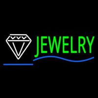Jewelry Block Diamond Logo Blue Line Leuchtreklame