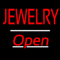 Jewelry Block Open White Line Leuchtreklame