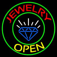 Jewelry Open Blue Logo Leuchtreklame
