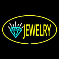 Jewelry Oval Yellow Leuchtreklame