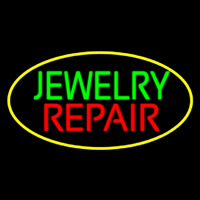 Jewelry Repair Oval Yellow Leuchtreklame