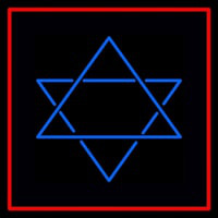 Judaism Star Of David Red Border Leuchtreklame