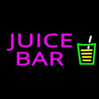 Juice Bar Pink Te t Glass Logo Leuchtreklame