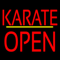 Karate Block Open Yellow Line Leuchtreklame