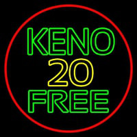 Keno 20 Free 1 Leuchtreklame