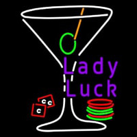 Lady Luck Martini Glass Leuchtreklame