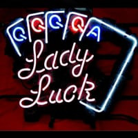 Lady Luck Poker Bier Bar Leuchtreklame