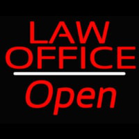 Law Office Open White Line Leuchtreklame