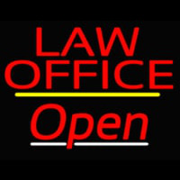 Law Office Open Yellow Line Leuchtreklame