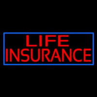 Life Insurance Block Blue Border Leuchtreklame