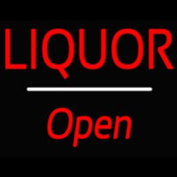Liquor Open White Line Leuchtreklame