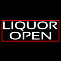 Liquor Open With Red Border Leuchtreklame
