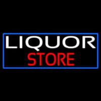 Liquor Store With Blue Border Leuchtreklame