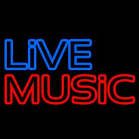 Live Music Block Mic Logo Leuchtreklame