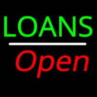 Loans Open White Line Leuchtreklame