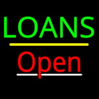 Loans Open Yellow Line Leuchtreklame