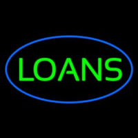 Loans Oval Blue Leuchtreklame